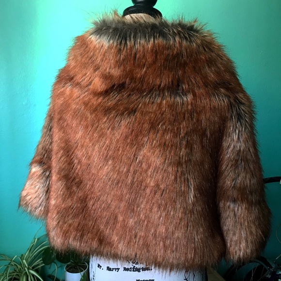 ASOS XS Faux Fur Jacket Shawl Sweater - Picture 5 of 6